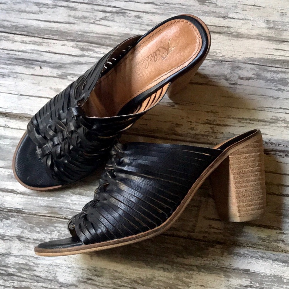 Rebels black heel sandals 👡